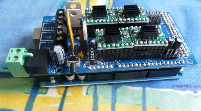 Assembled RAMPS with Pololus, Side View
